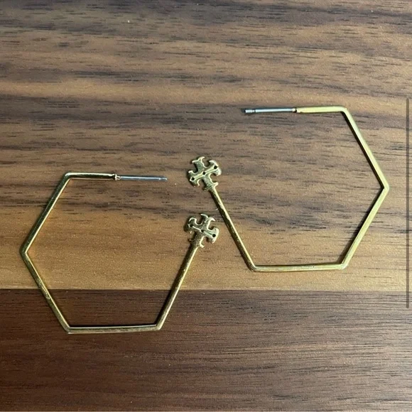 Tory Burch Gold Geometric Earrings - Picture 3 of 5